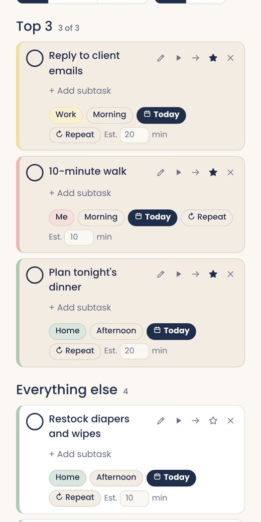 The planner on a phone